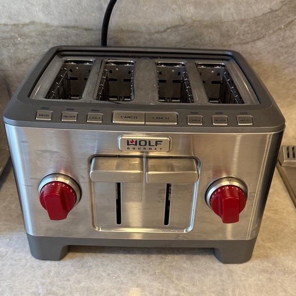 WOLF | Kitchen | Wolf Stainless Steel Toaster With Red Accents | Poshmark